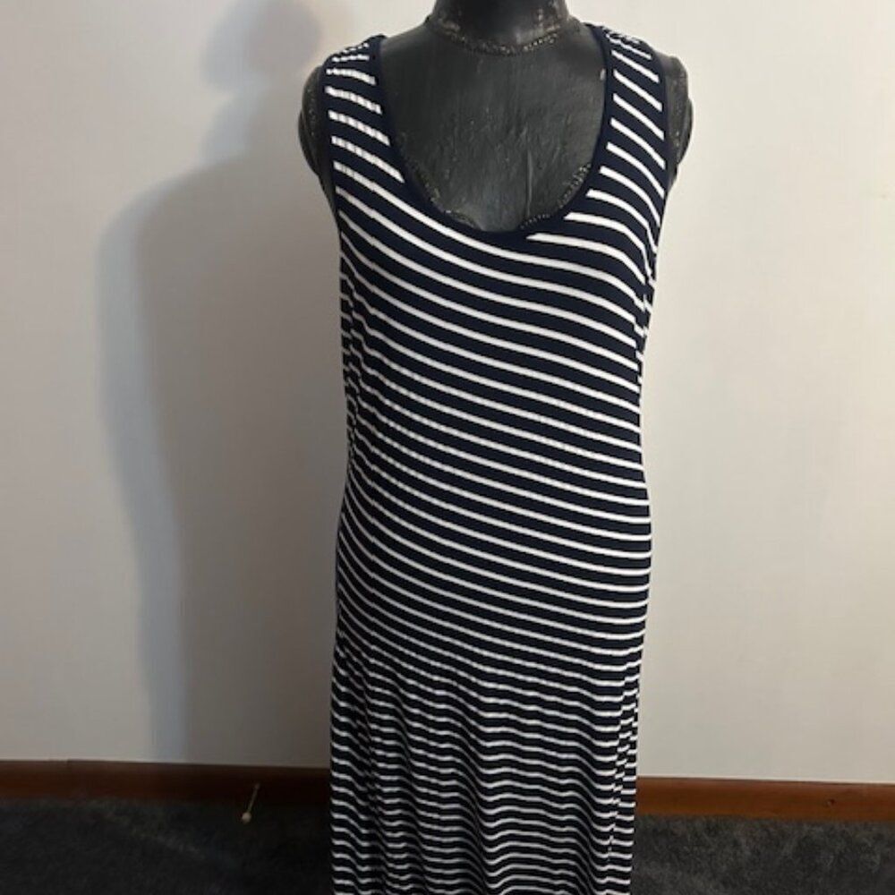 Relaxx by Exist Blue/White stripe razorback Maxi dress, size 2X